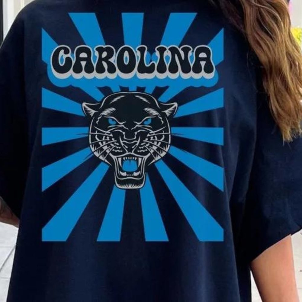 Carolina Football Team Retro Design Football T-shirt, Every Day Oversized Shirt